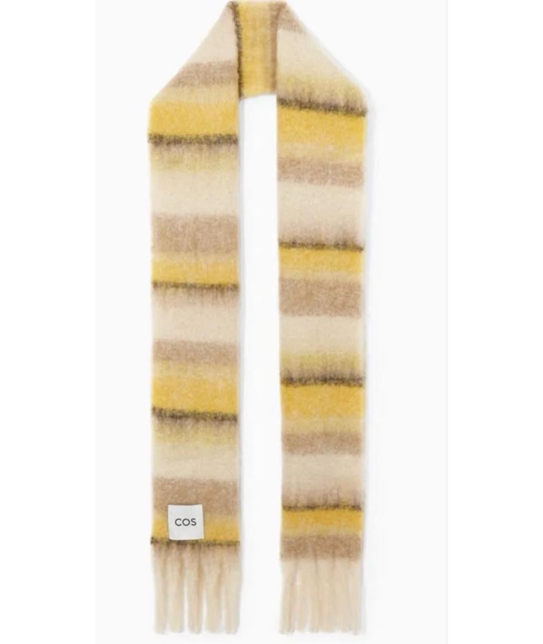 COS Желтый шерстяной шарф, фото 8