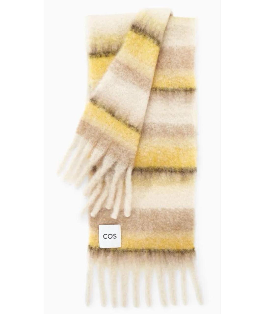 COS Желтый шерстяной шарф, фото 2