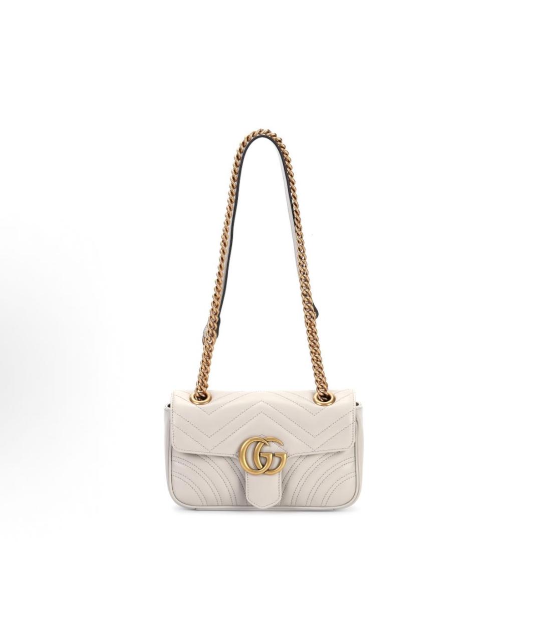 GUCCI Белая кожаная сумка через плечо, фото 5