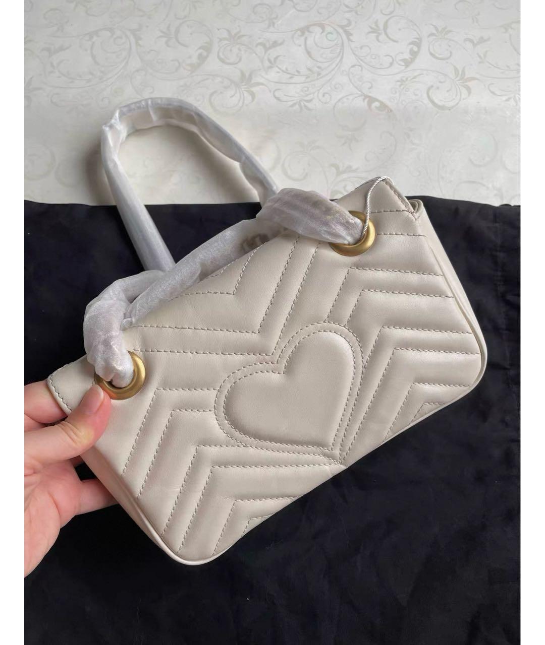 GUCCI Белая кожаная сумка через плечо, фото 3