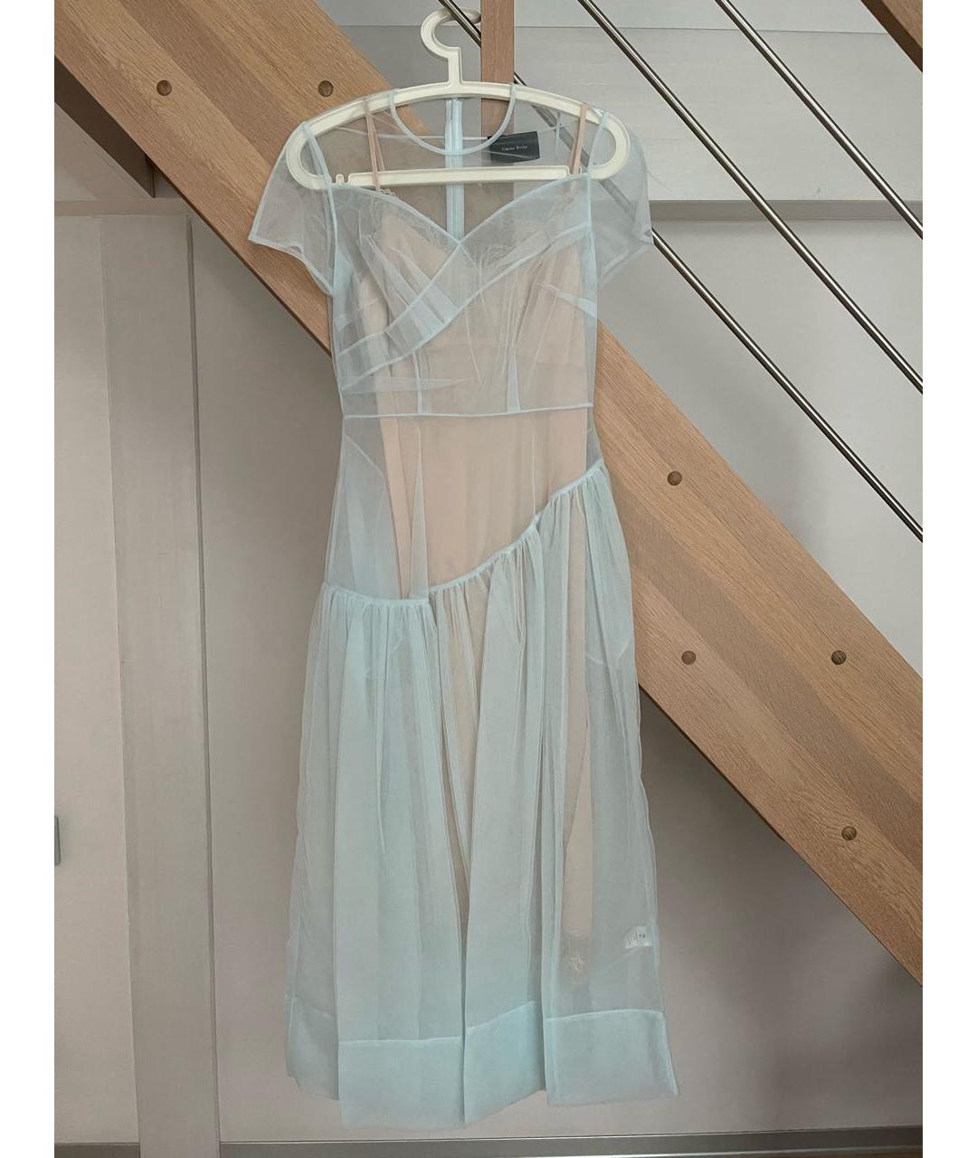 SIMONE ROCHA Голубое полиамидовое вечернее платье, фото 5