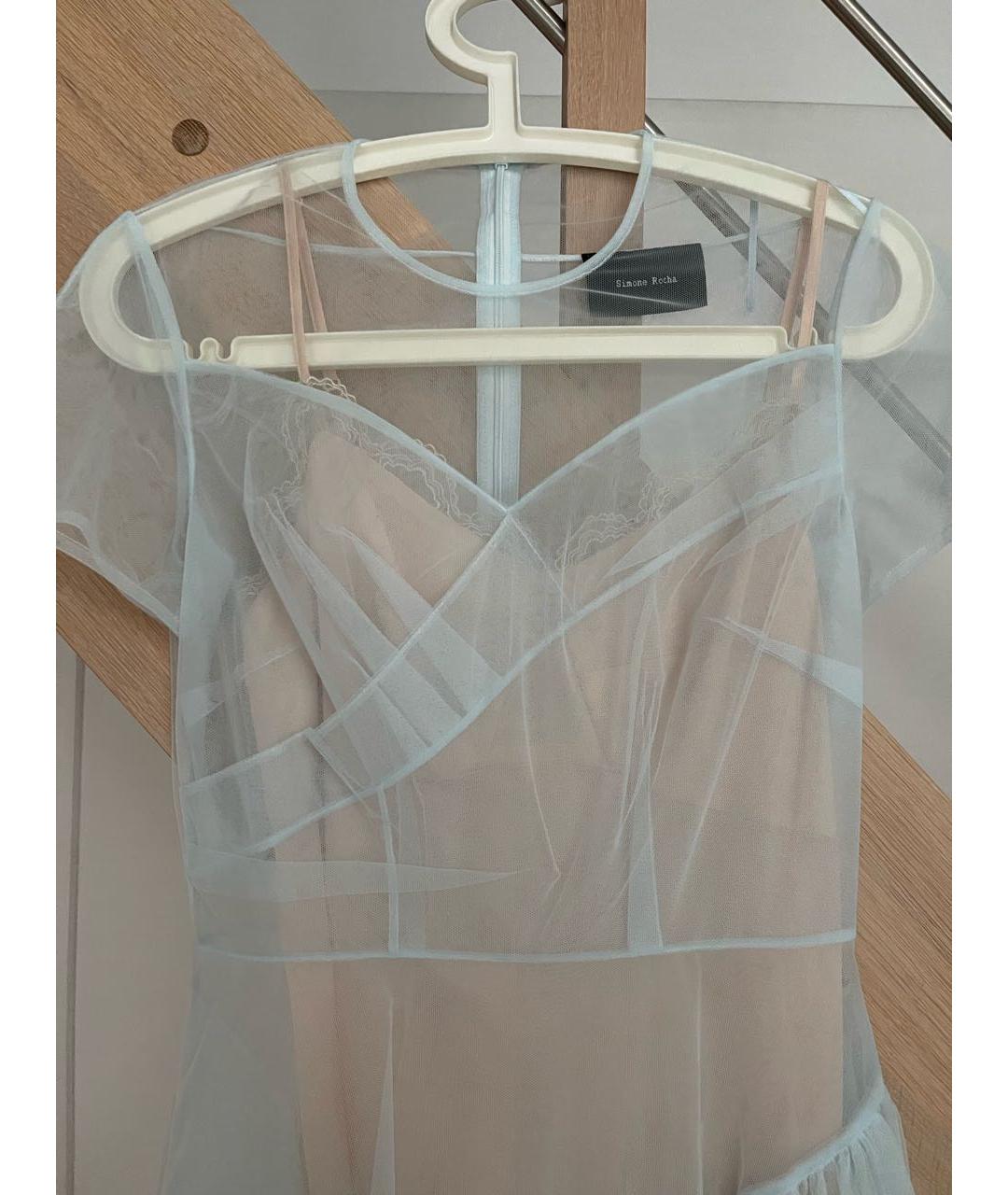 SIMONE ROCHA Голубое полиамидовое вечернее платье, фото 4