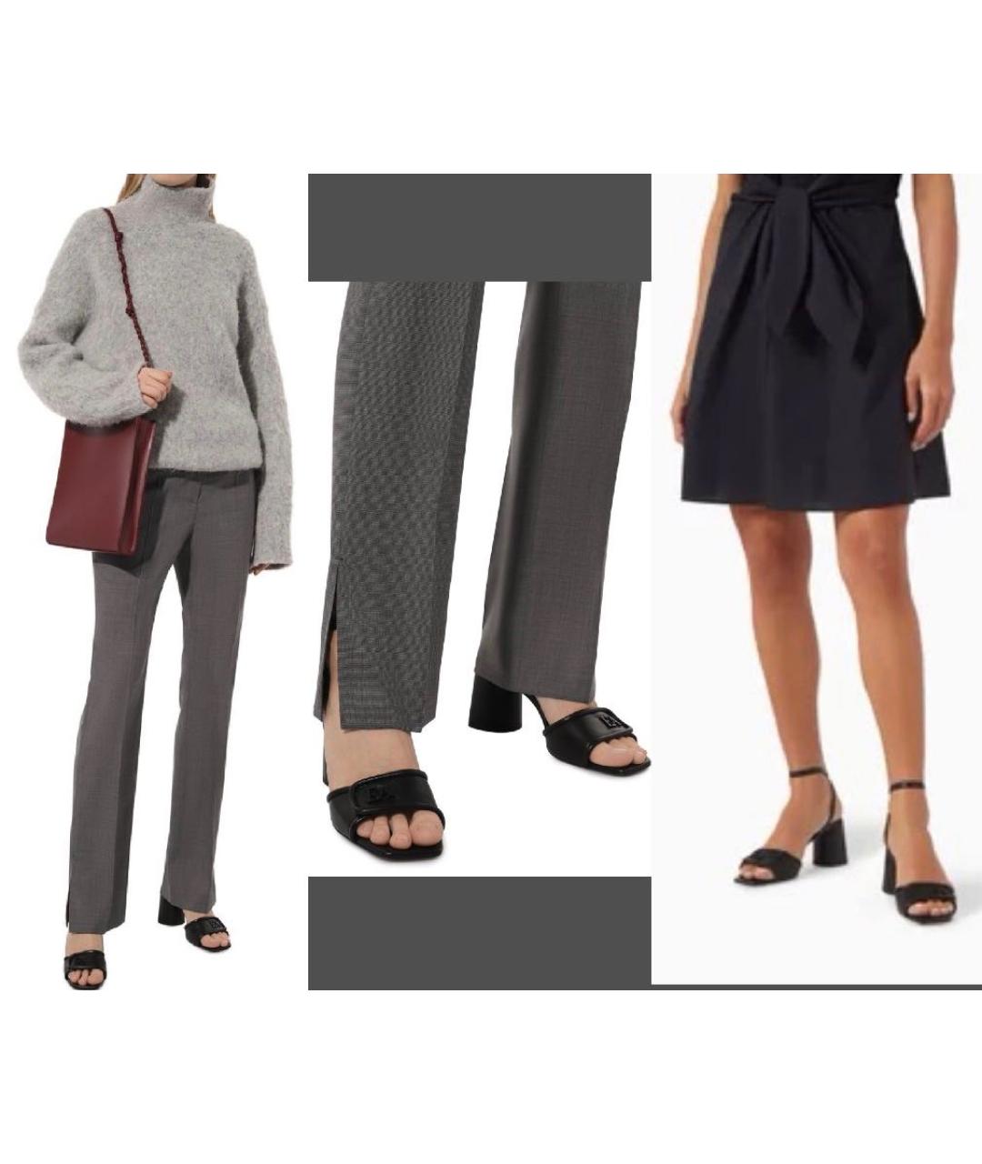 EMPORIO ARMANI Черные кожаные босоножки, фото 6