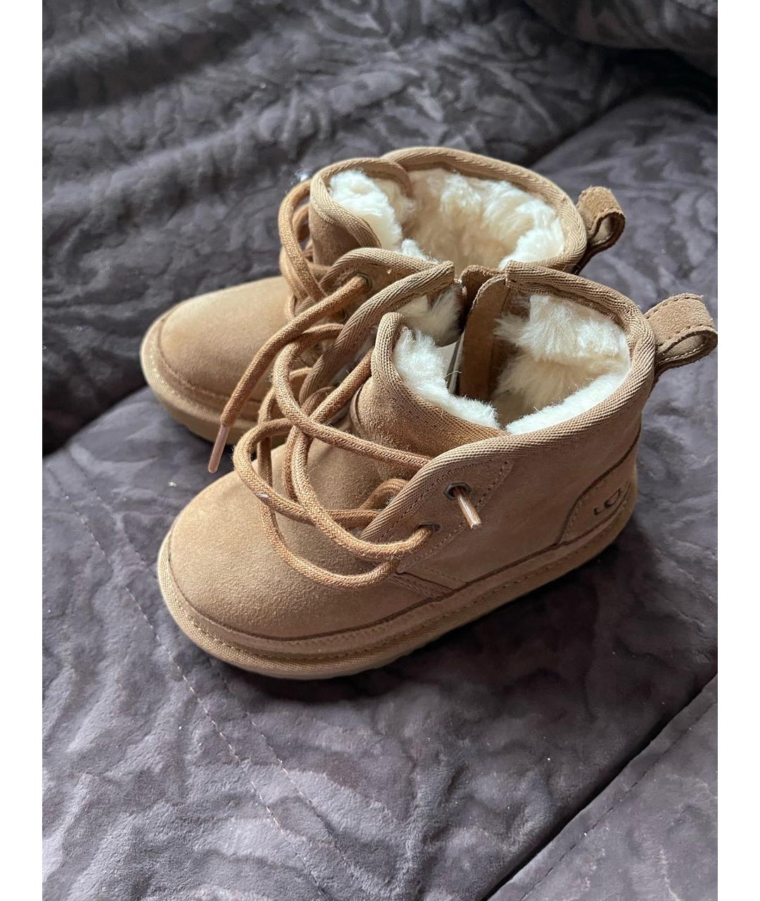 UGG AUSTRALIA Коричневые замшевые сапоги, фото 3