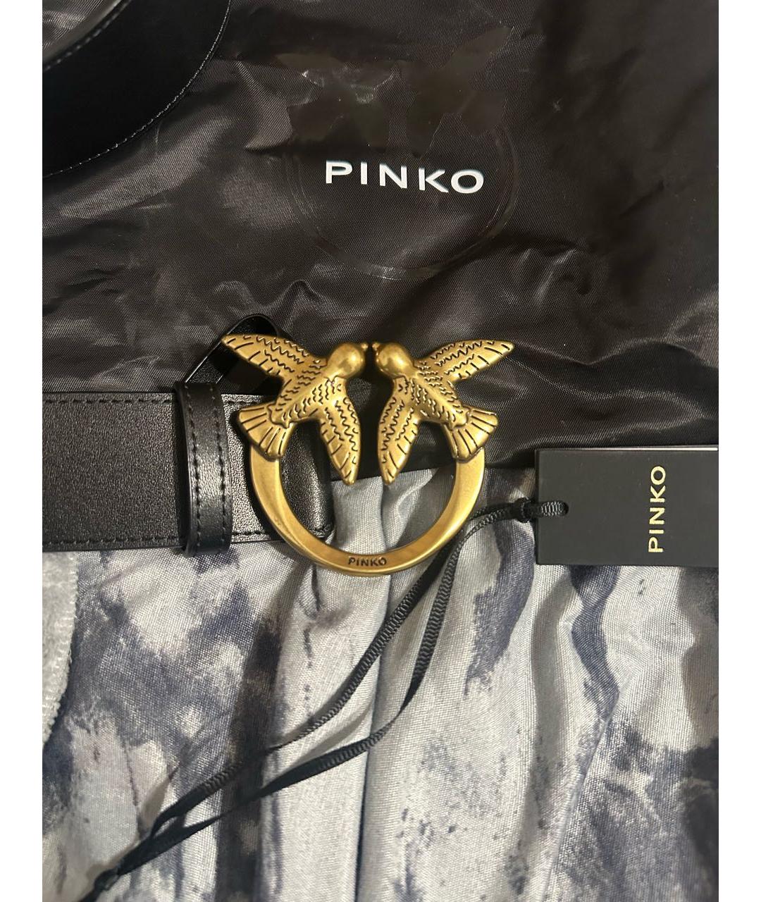 PINKO Черный кожаный ремень, фото 4