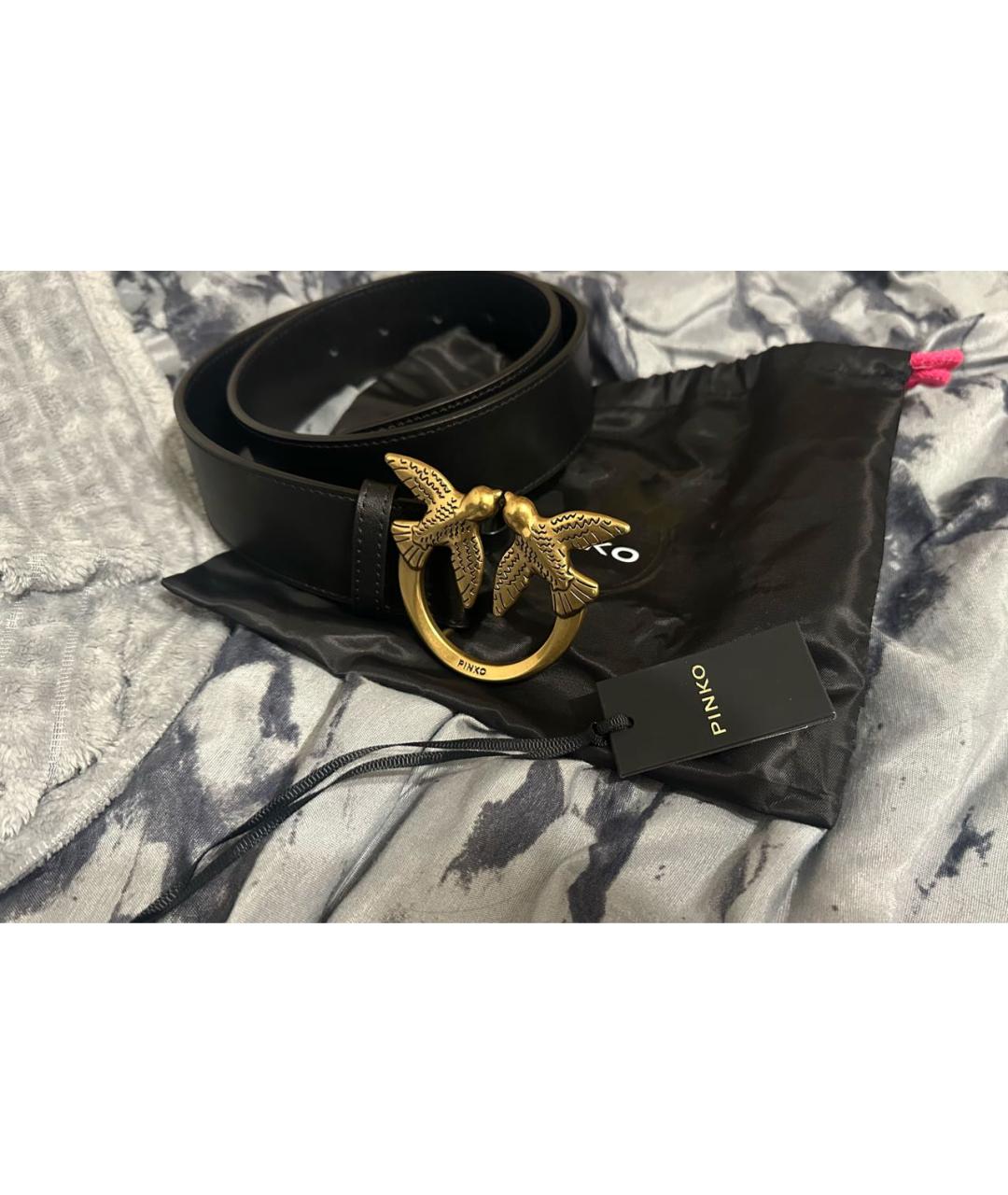 PINKO Черный кожаный ремень, фото 2
