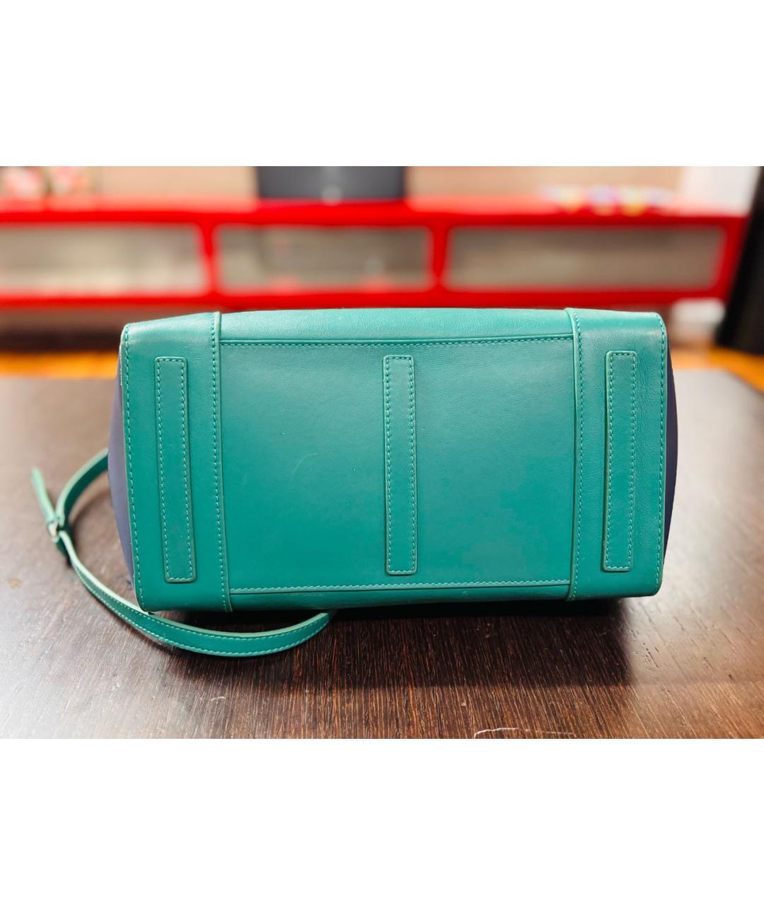 RALPH LAUREN Зеленая кожаная сумка с короткими ручками, фото 5