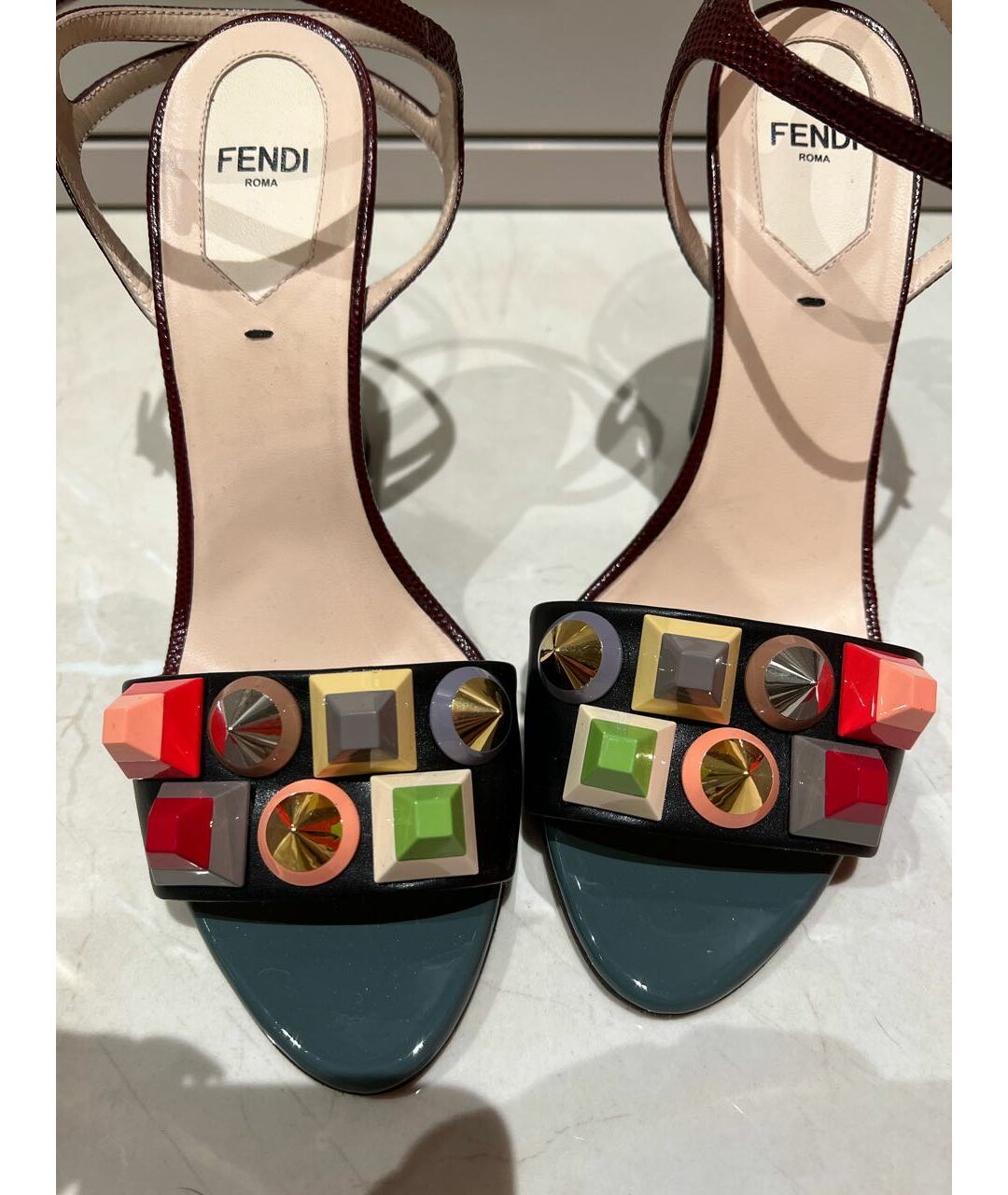 FENDI Мульти кожаные босоножки, фото 3