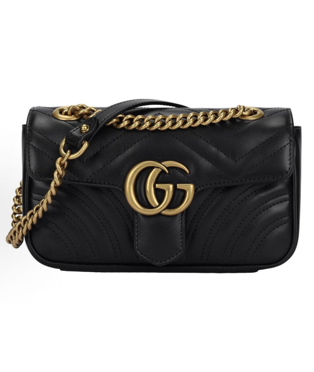 GUCCI Черная кожаная сумка через плечо, фото 5