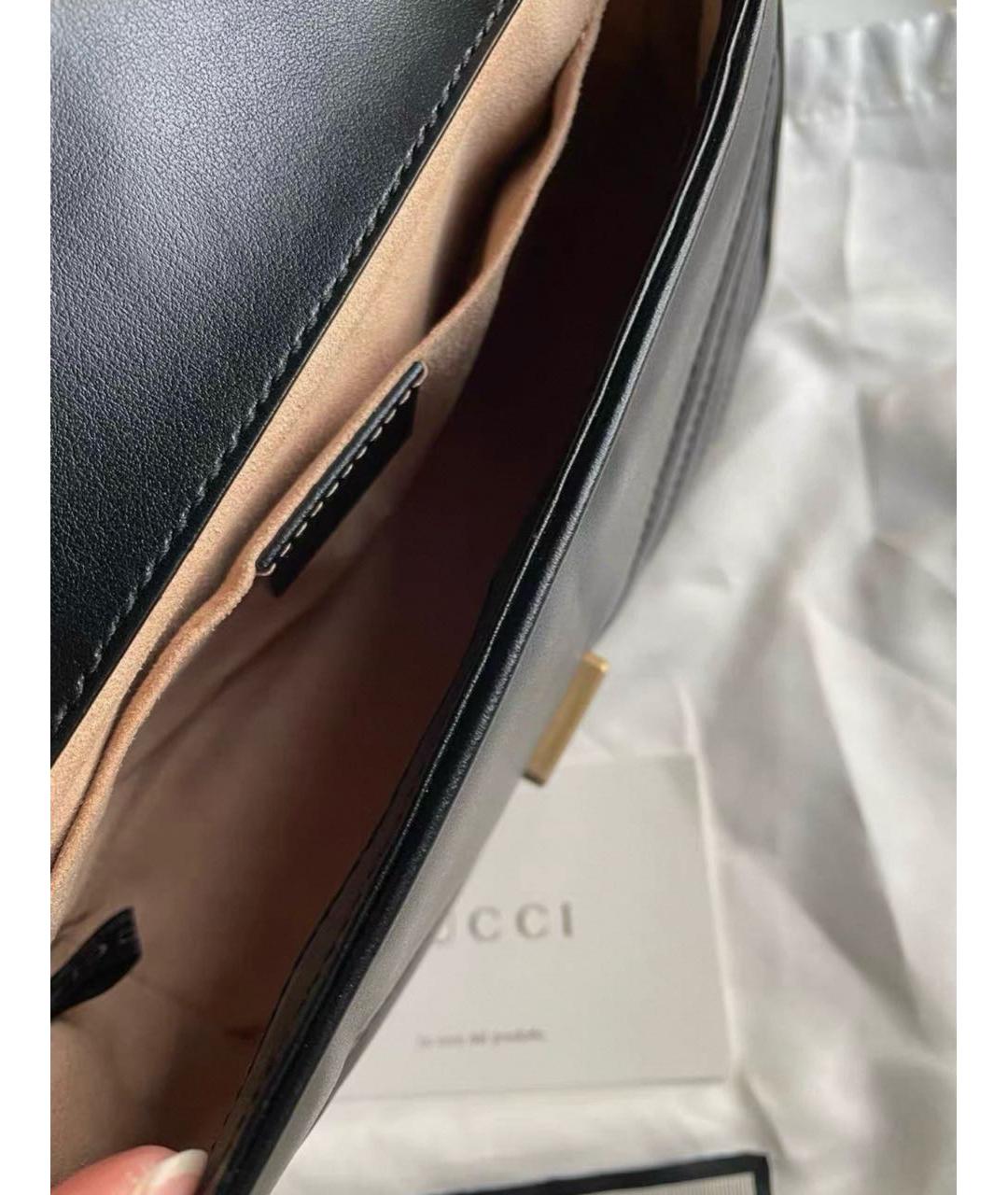 GUCCI Черная кожаная сумка через плечо, фото 4