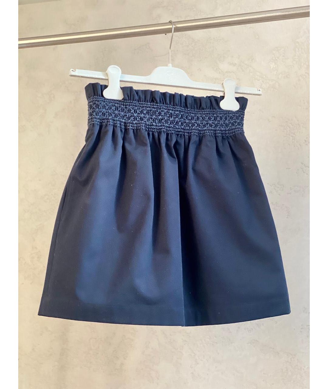HERMES Темно-синяя хлопковая юбка мини, фото 8