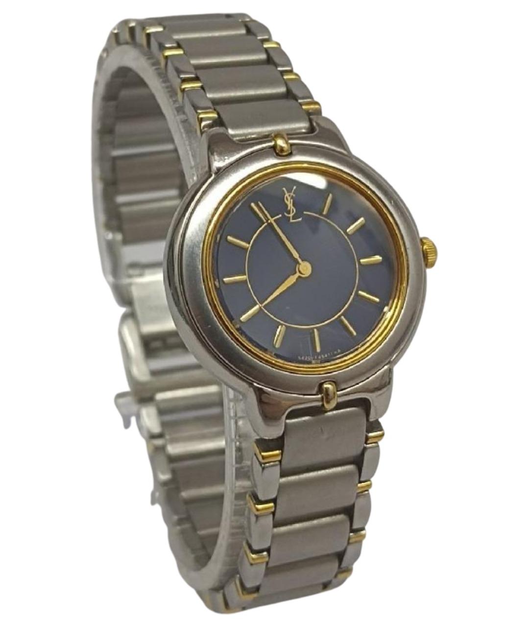 SAINT LAURENT Серебряные металлические часы, фото 1