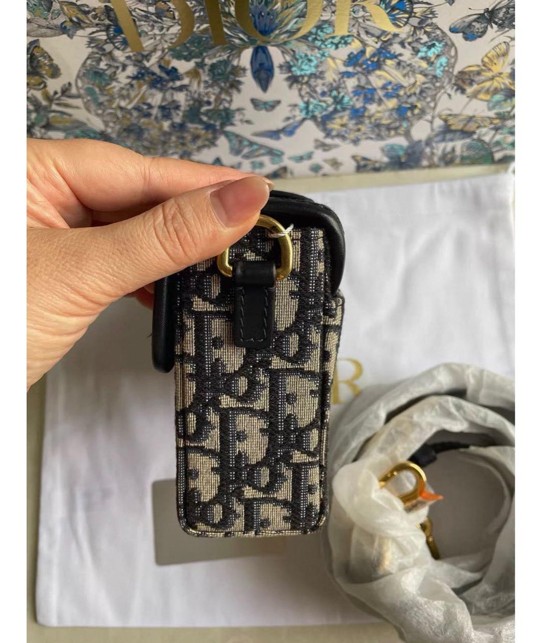 CHRISTIAN DIOR Синяя жаккардовая поясная сумка, фото 4