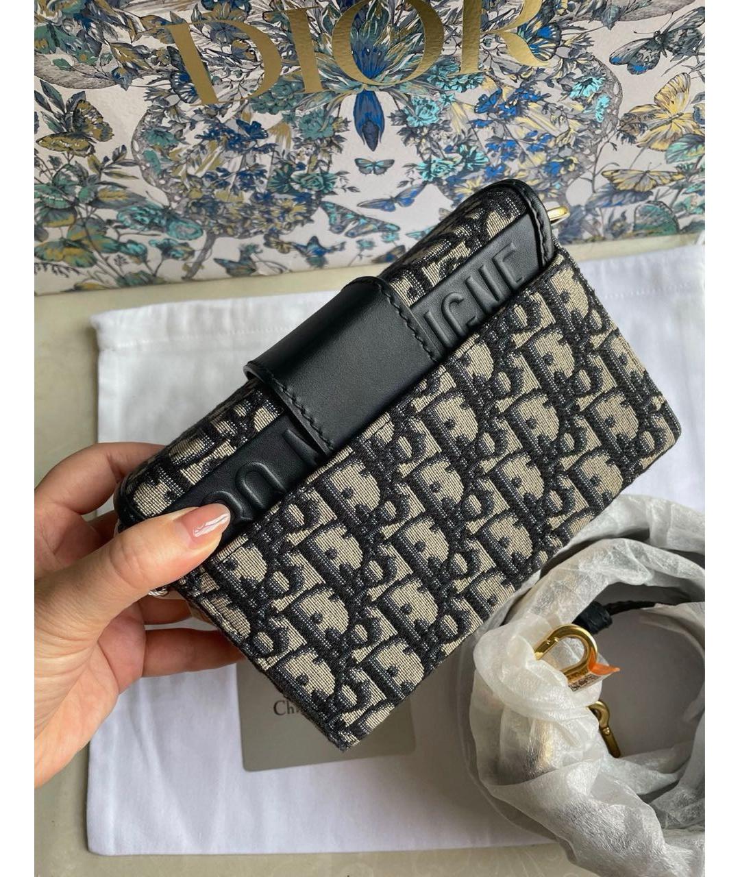 CHRISTIAN DIOR Синяя жаккардовая поясная сумка, фото 3