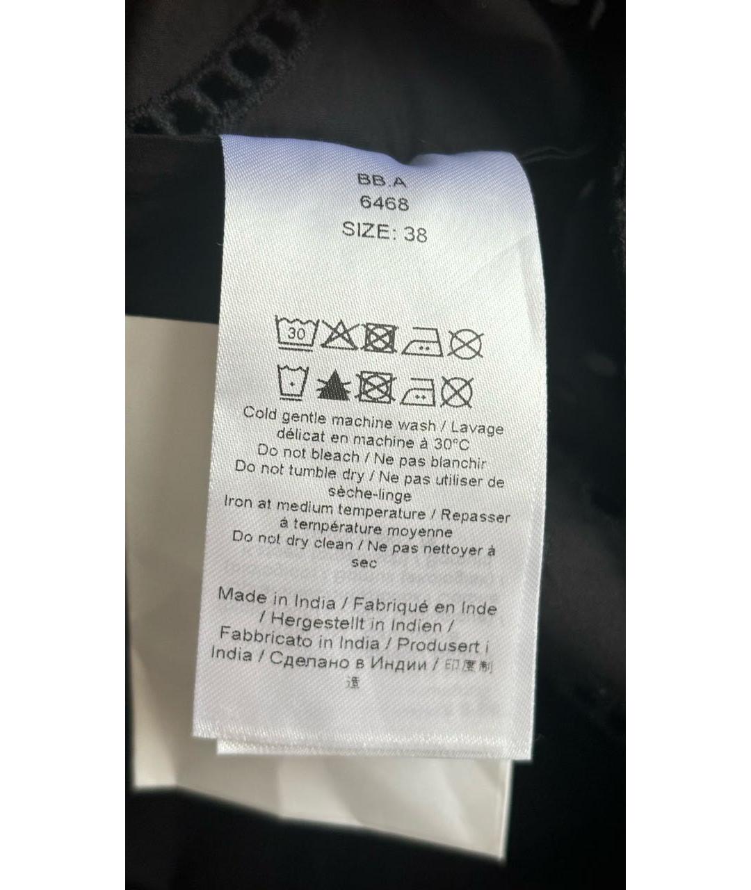 GANNI Черная хлопковая блузы, фото 5