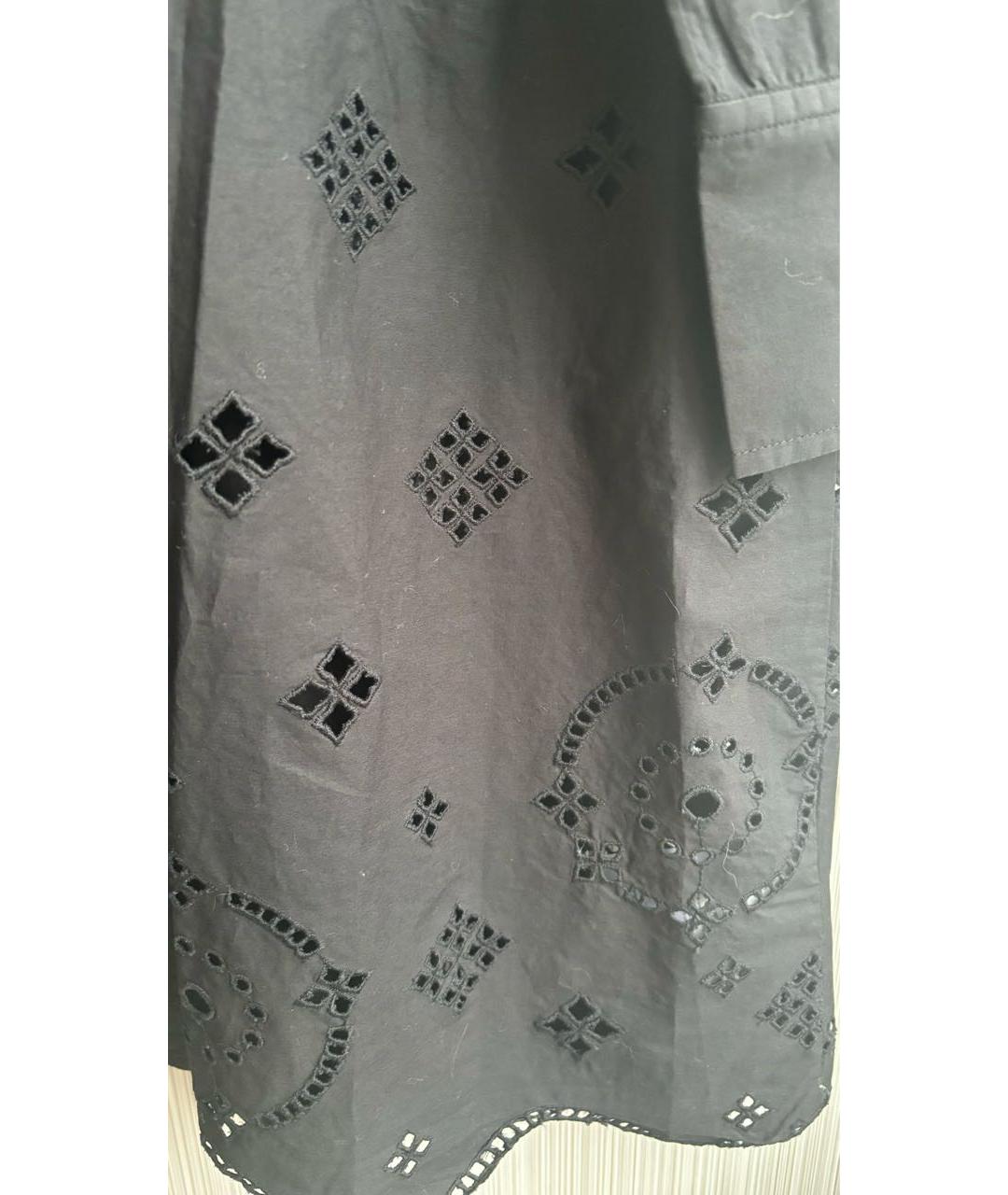 GANNI Черная хлопковая блузы, фото 4