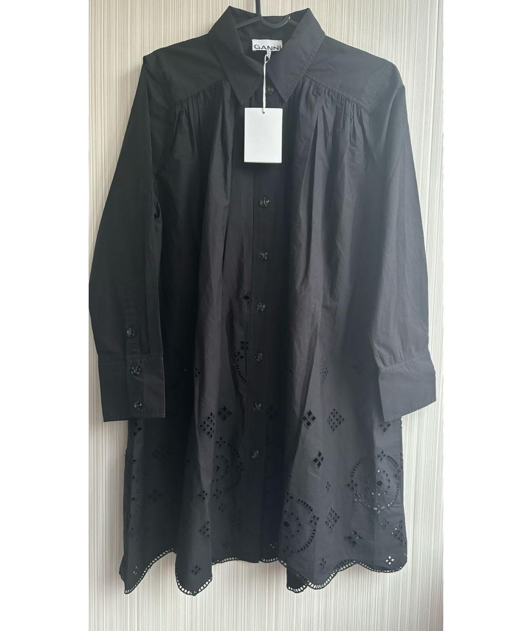 GANNI Черная хлопковая блузы, фото 2