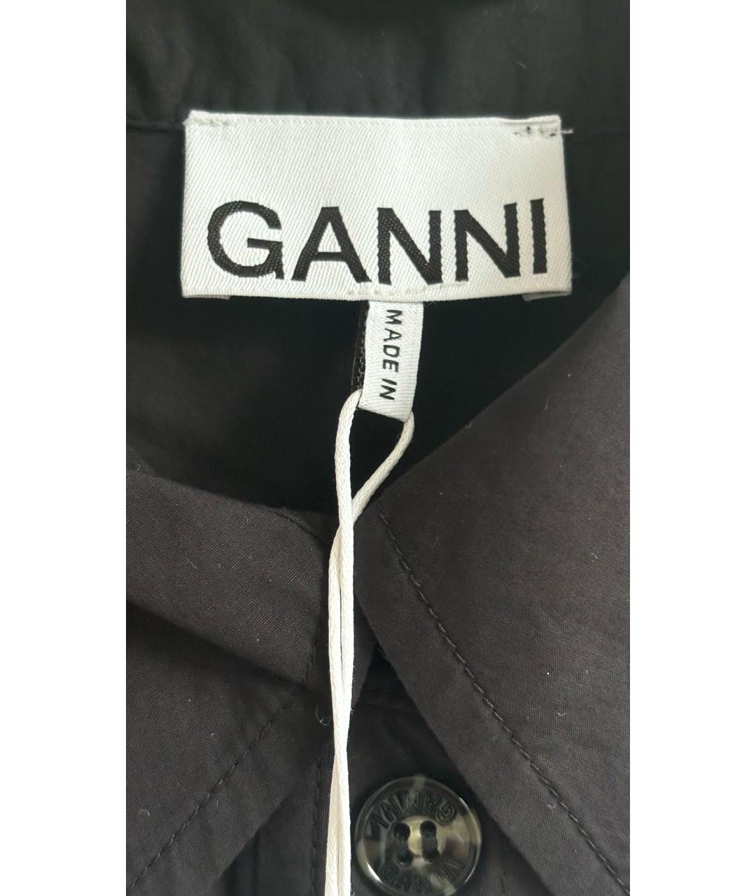 GANNI Черная хлопковая блузы, фото 7