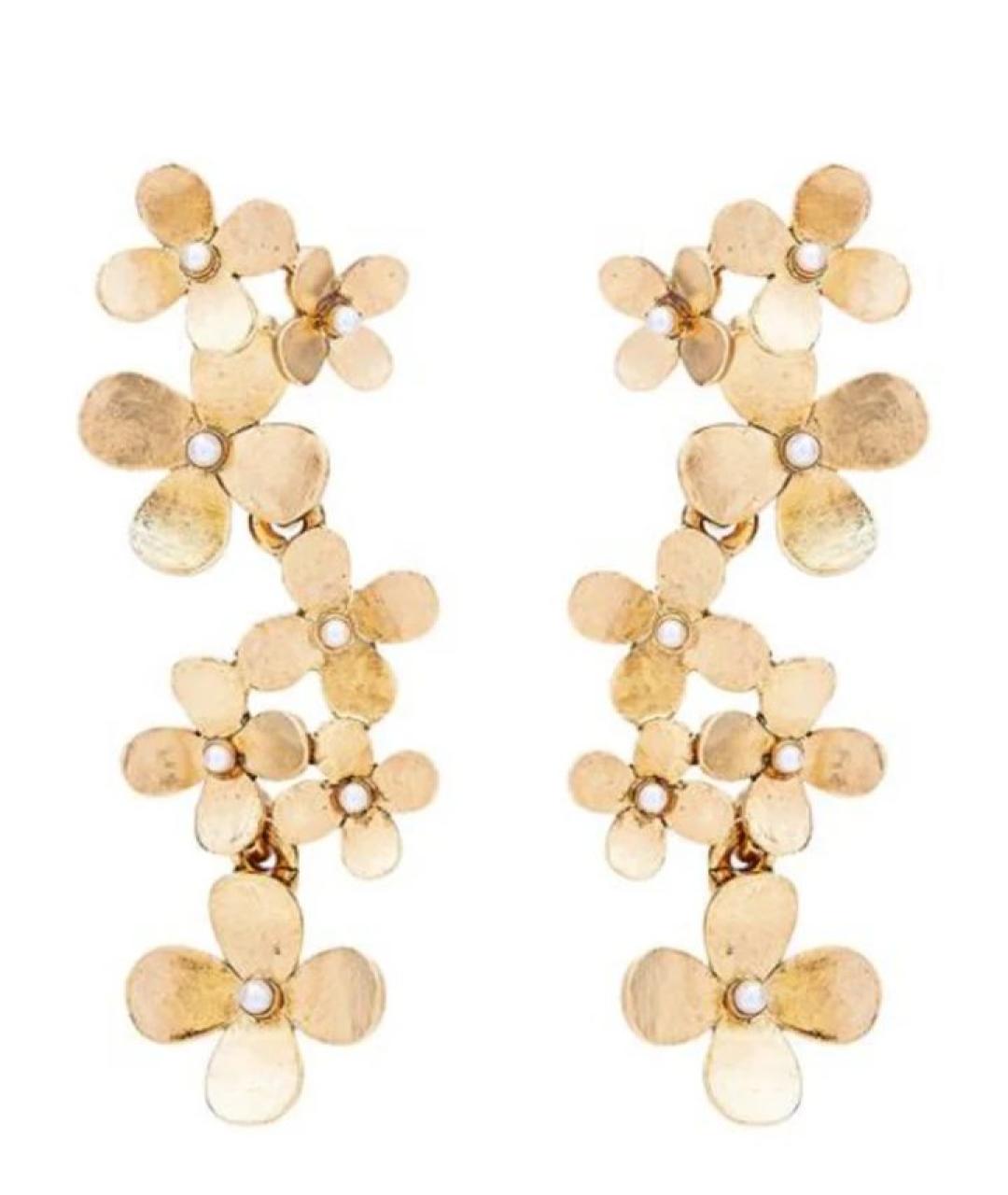 OSCAR DE LA RENTA Золотые позолоченные серьги, фото 3