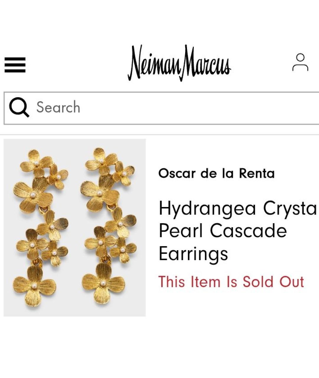 OSCAR DE LA RENTA Золотые позолоченные серьги, фото 2