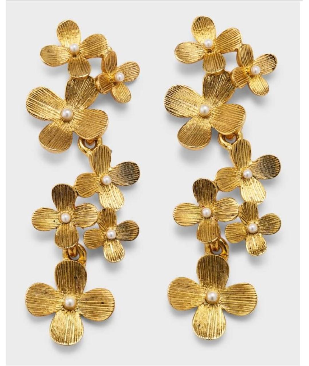 OSCAR DE LA RENTA Золотые позолоченные серьги, фото 7