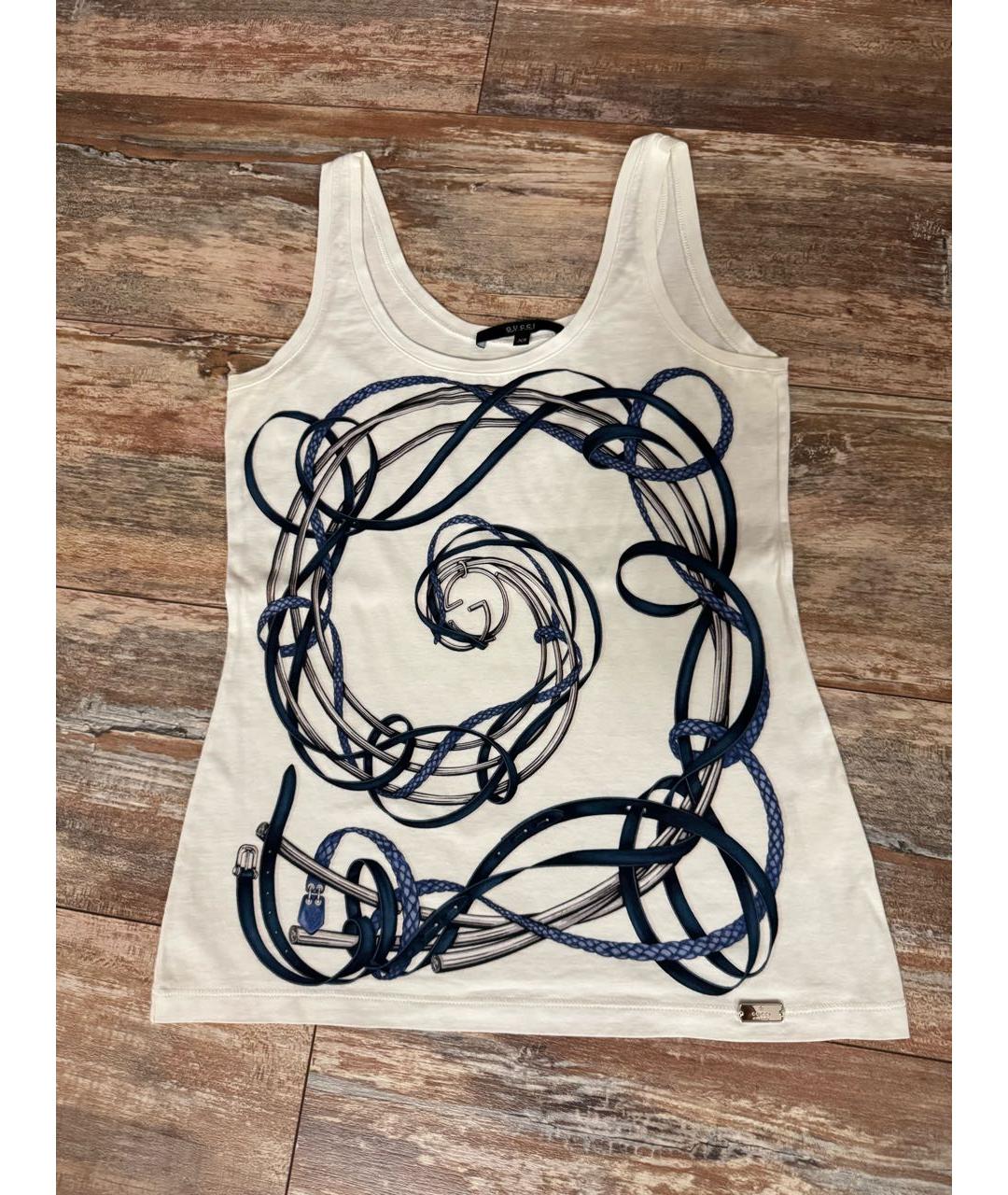 GUCCI Белая хлопковая майка, фото 5