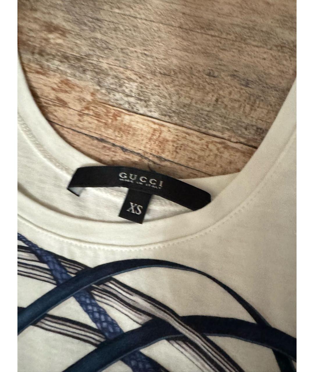 GUCCI Белая хлопковая майка, фото 3