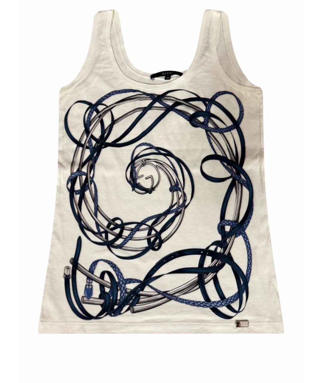 GUCCI Белая хлопковая майка, фото 1