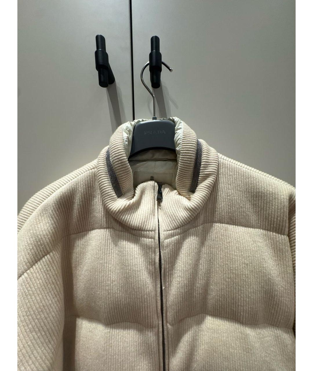 BRUNELLO CUCINELLI Бежевый кашемировый пуховик, фото 4