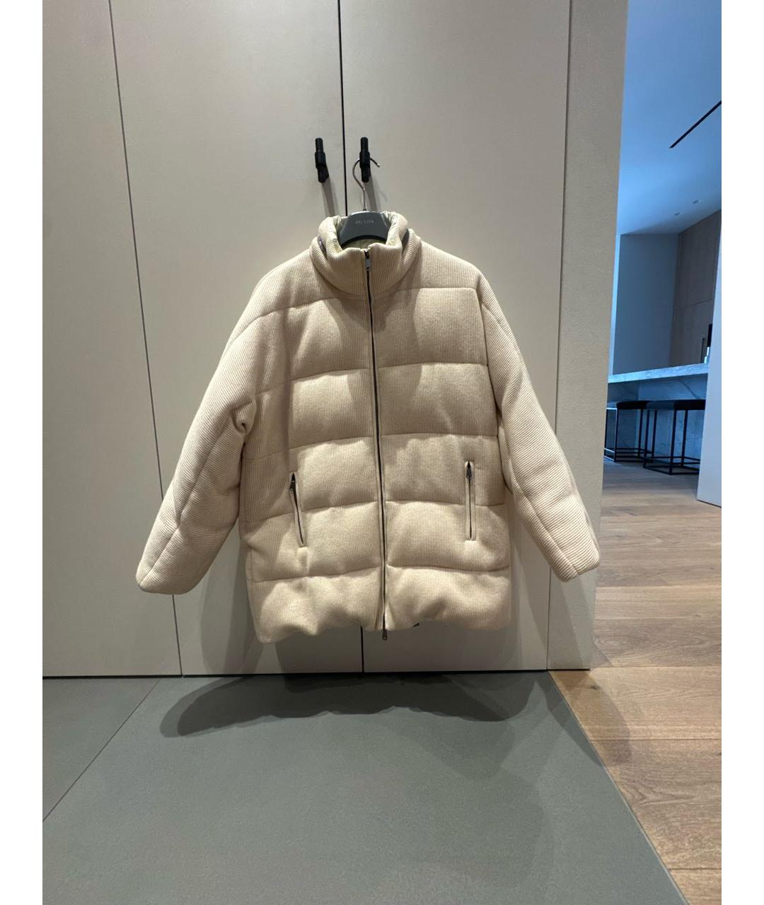 BRUNELLO CUCINELLI Бежевый кашемировый пуховик, фото 6