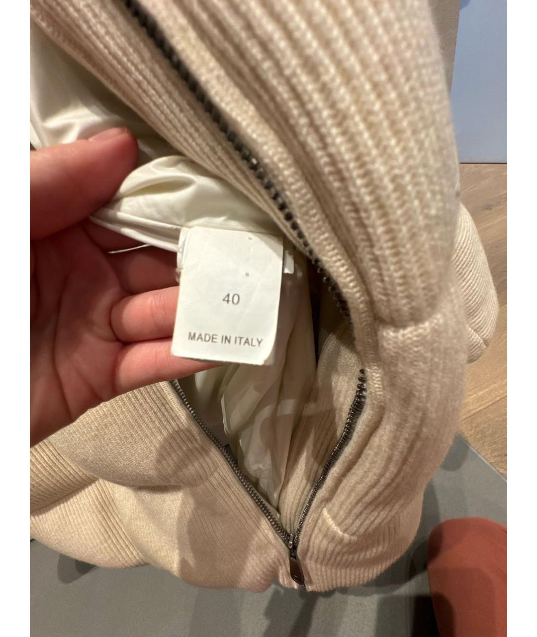 BRUNELLO CUCINELLI Бежевый кашемировый пуховик, фото 5