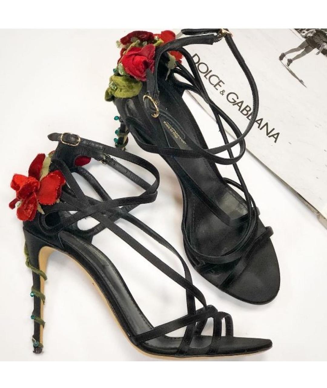 DOLCE&GABBANA Черные замшевые босоножки, фото 6