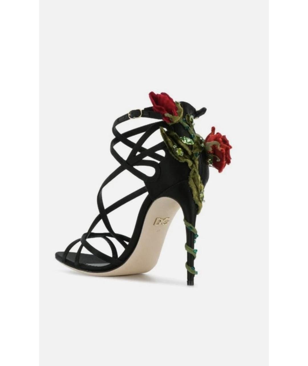 DOLCE&GABBANA Черные замшевые босоножки, фото 2