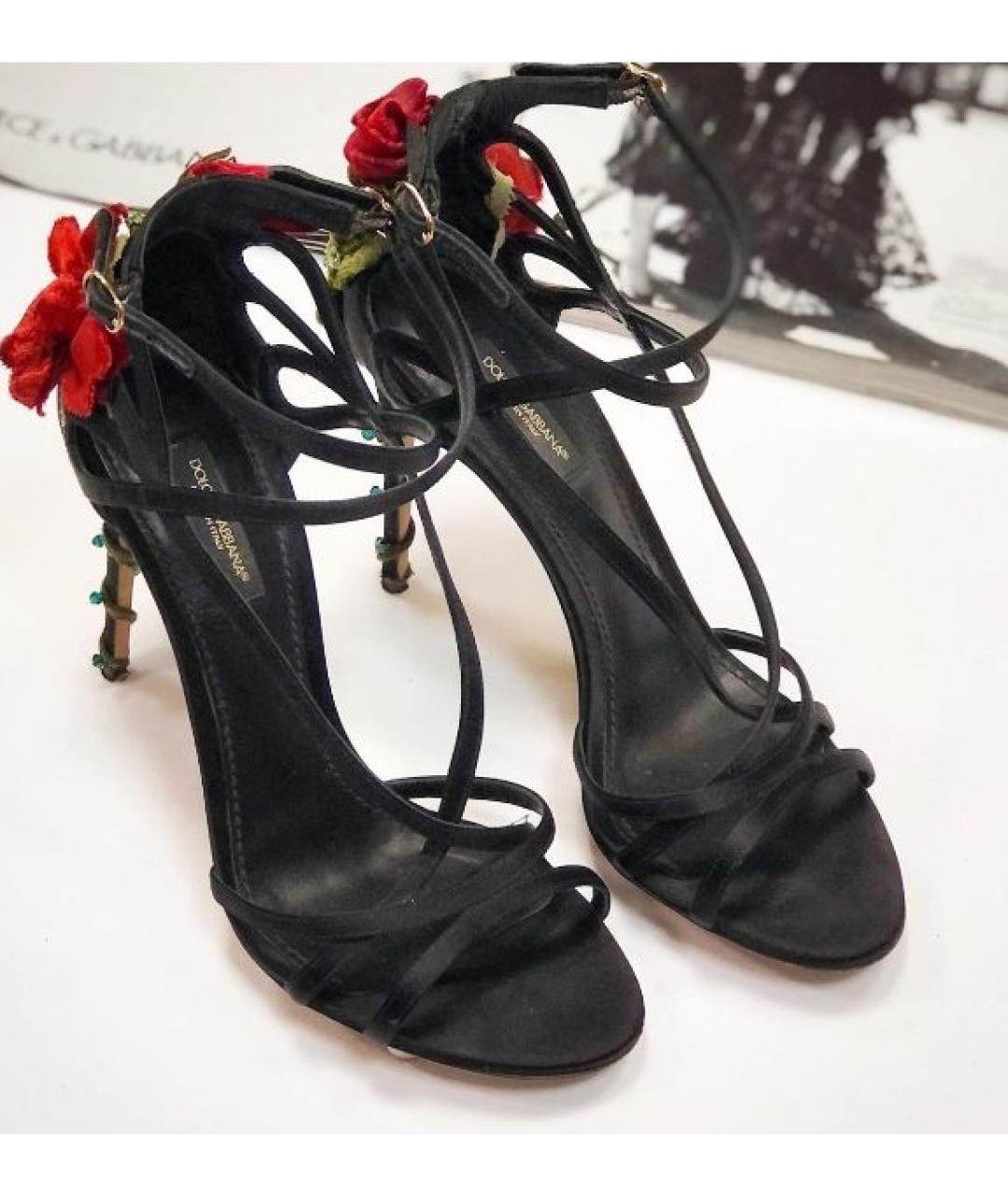 DOLCE&GABBANA Черные замшевые босоножки, фото 7