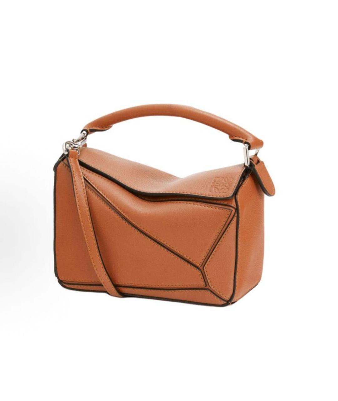 LOEWE Коричневая кожаная сумка с короткими ручками, фото 7