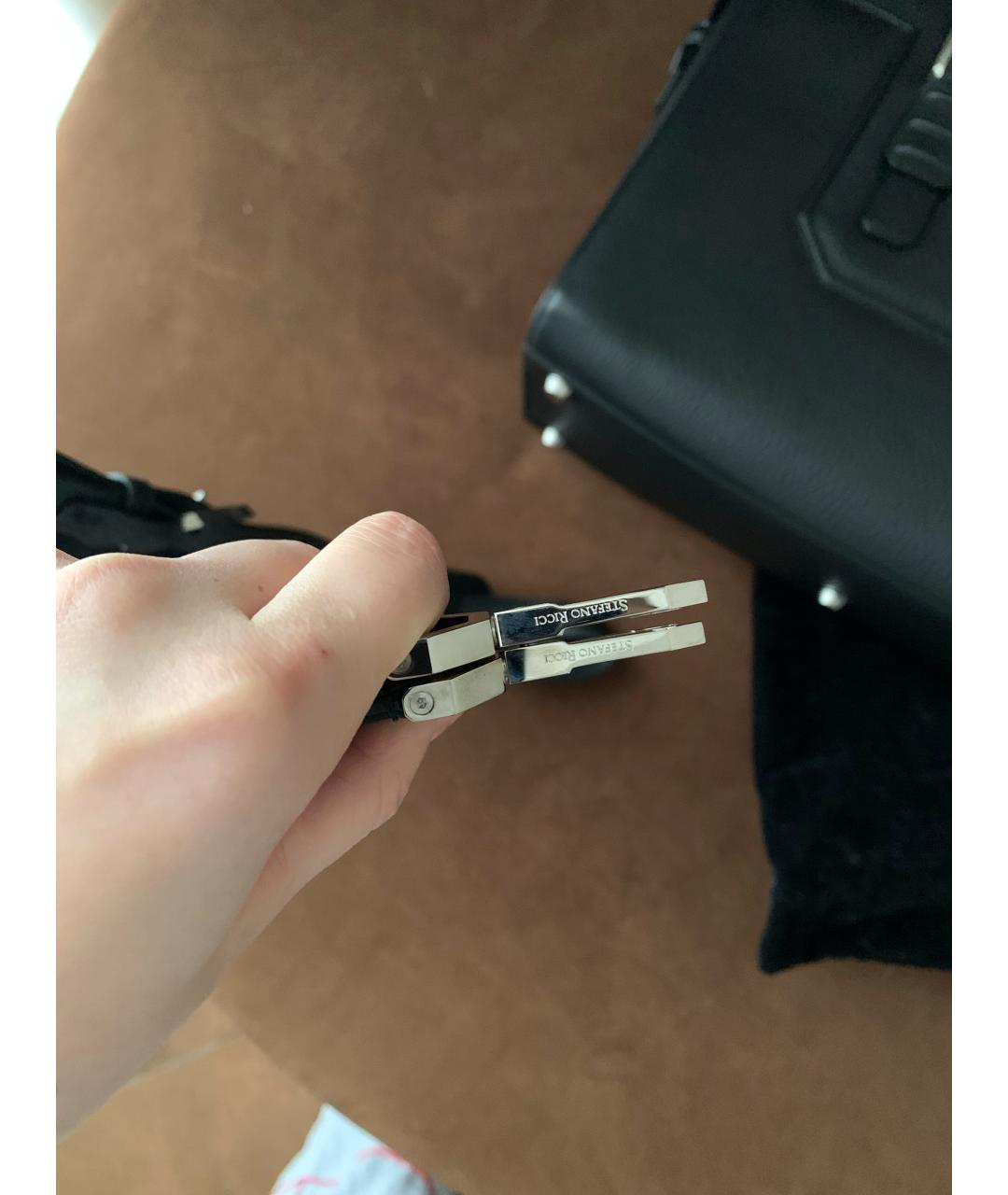 STEFANO RICCI Черный кожаный портфель, фото 6