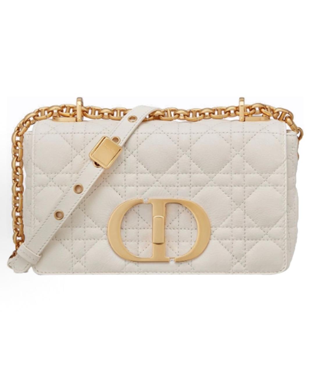 CHRISTIAN DIOR Белая кожаная сумка через плечо, фото 1