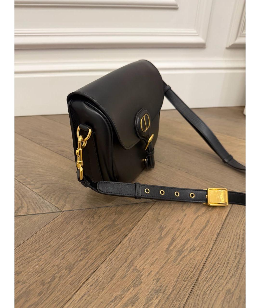 CHRISTIAN DIOR Черная кожаная сумка через плечо, фото 2