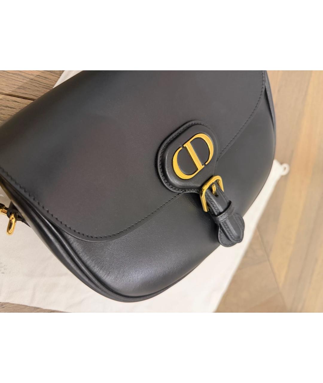 CHRISTIAN DIOR Черная кожаная сумка через плечо, фото 7
