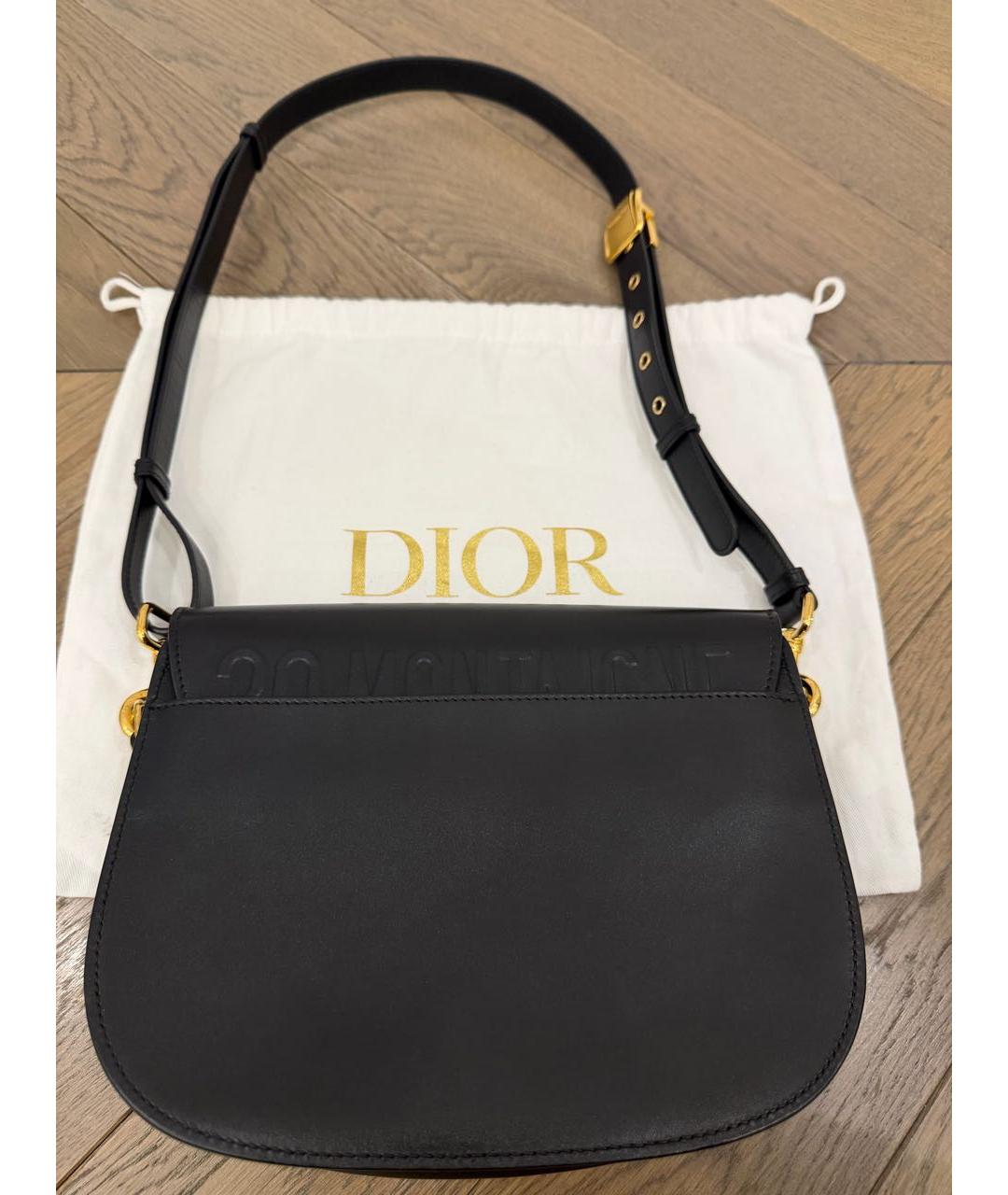 CHRISTIAN DIOR Черная кожаная сумка через плечо, фото 5