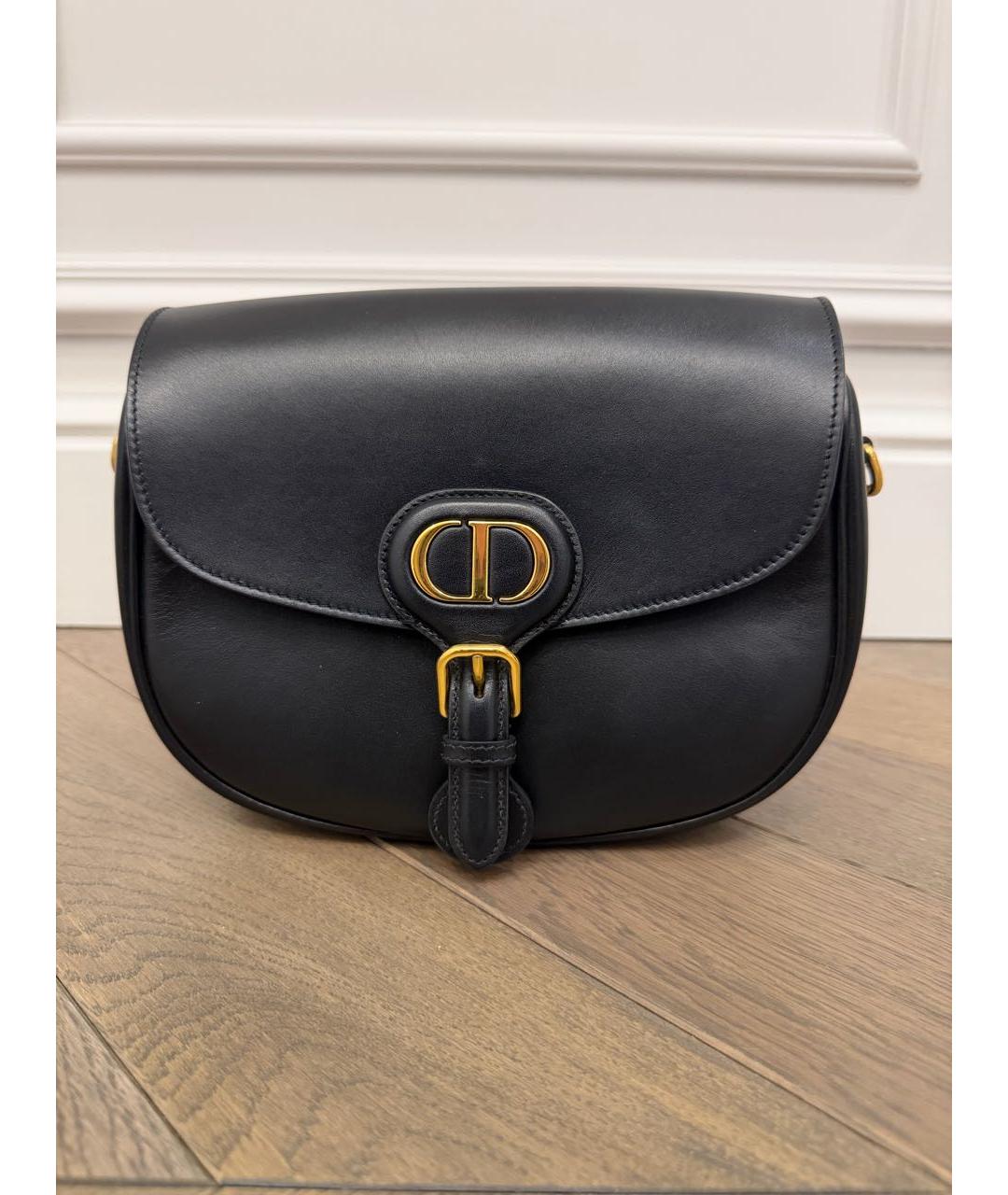 CHRISTIAN DIOR Черная кожаная сумка через плечо, фото 9