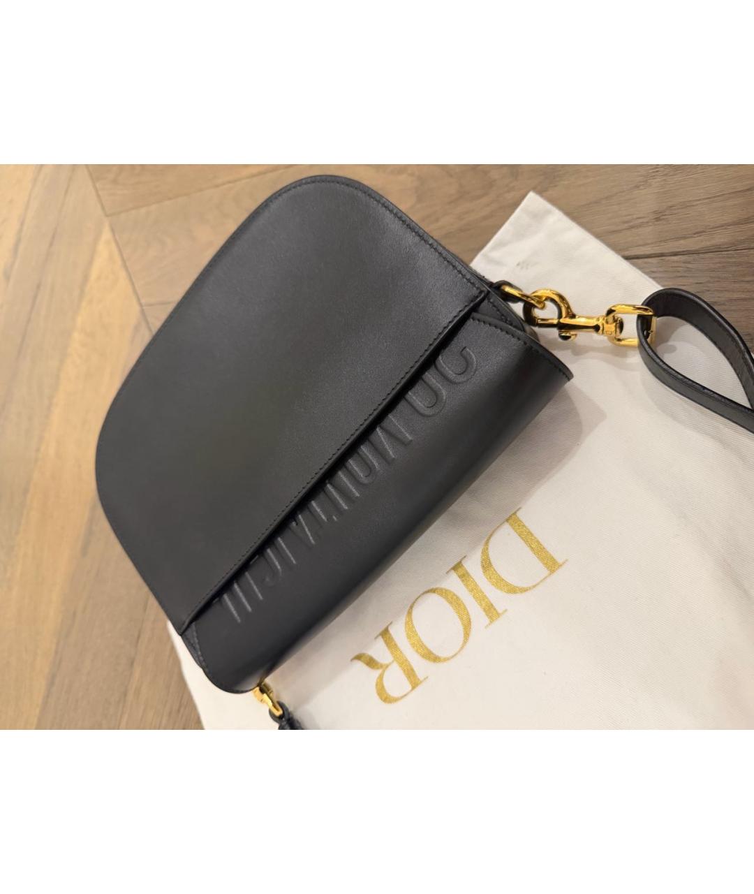 CHRISTIAN DIOR Черная кожаная сумка через плечо, фото 8