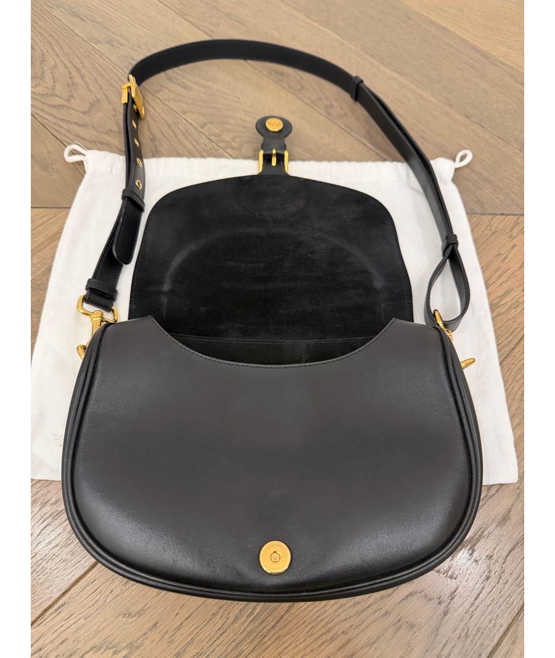 CHRISTIAN DIOR Черная кожаная сумка через плечо, фото 4