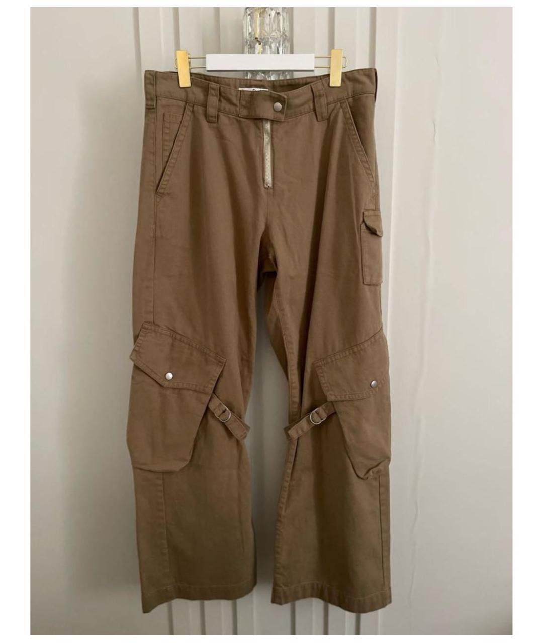 ACNE STUDIOS Бежевые хлопковые прямые брюки, фото 6