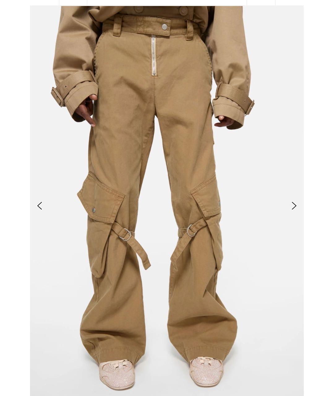 ACNE STUDIOS Бежевые хлопковые прямые брюки, фото 3