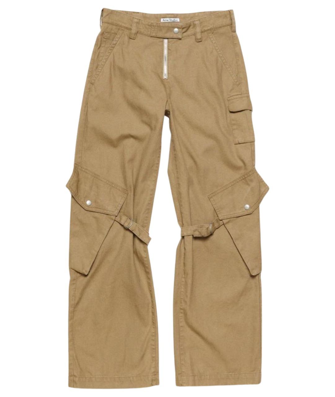 ACNE STUDIOS Бежевые хлопковые прямые брюки, фото 1