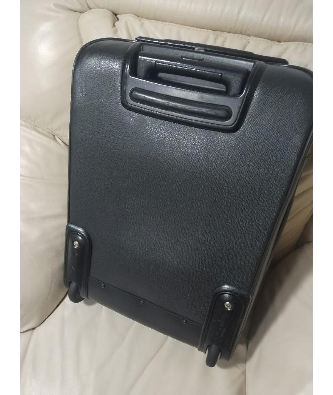 LOUIS VUITTON Антрацитовый кожаный чемодан, фото 3