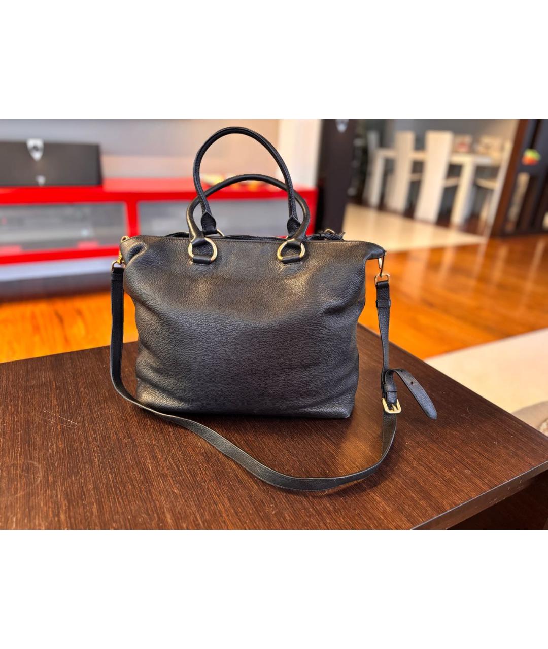 PRADA Черная кожаная сумка тоут, фото 2