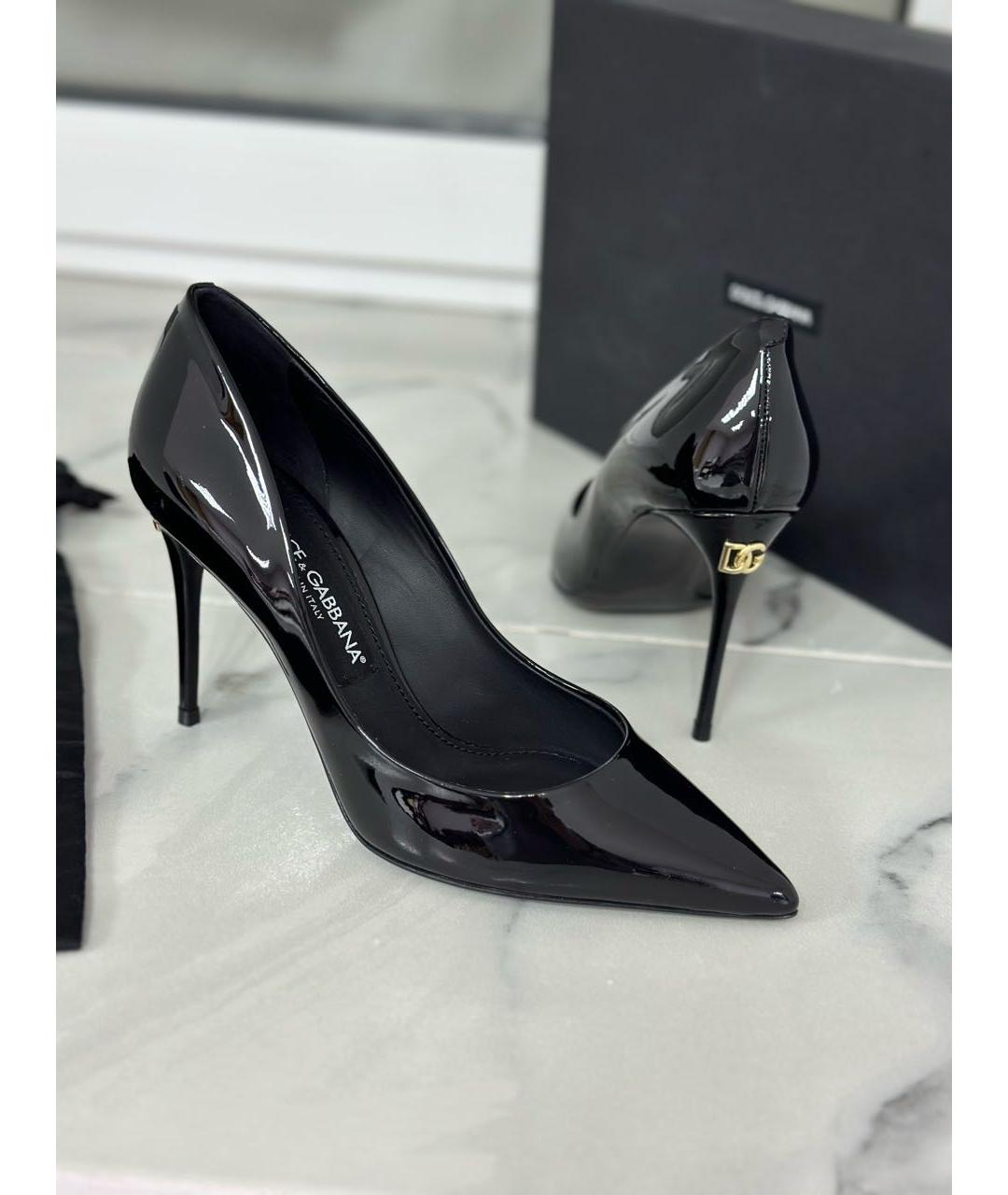 DOLCE&GABBANA Черные кожаные туфли, фото 5