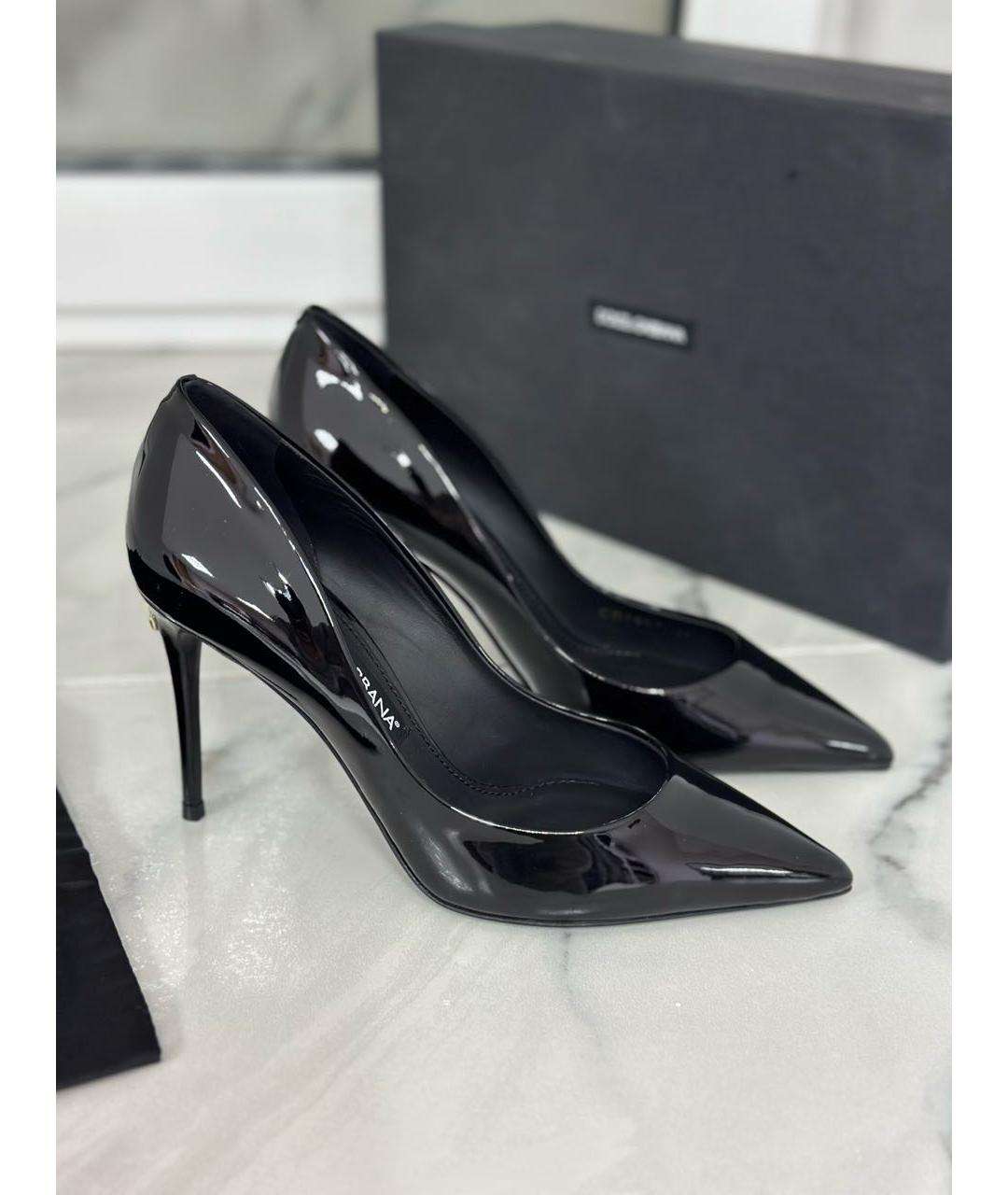 DOLCE&GABBANA Черные кожаные туфли, фото 7